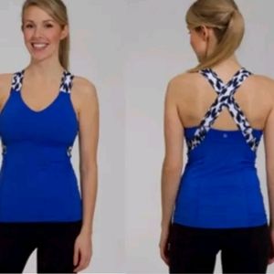 Lululemon Blue Sprinkler Ikat Push Ur Limits Tank